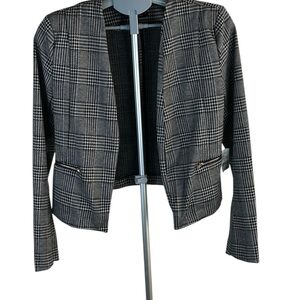 Love Tree Cropped Plaid Blazer Jacket – Modern Chic / Dark Academia Women’s Sz L